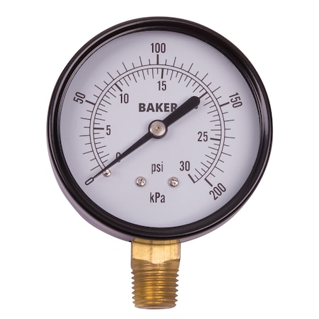 Baker Instruments LVBNA-30P Pressure Gauge, 0-30 PSI LVBNA-30P